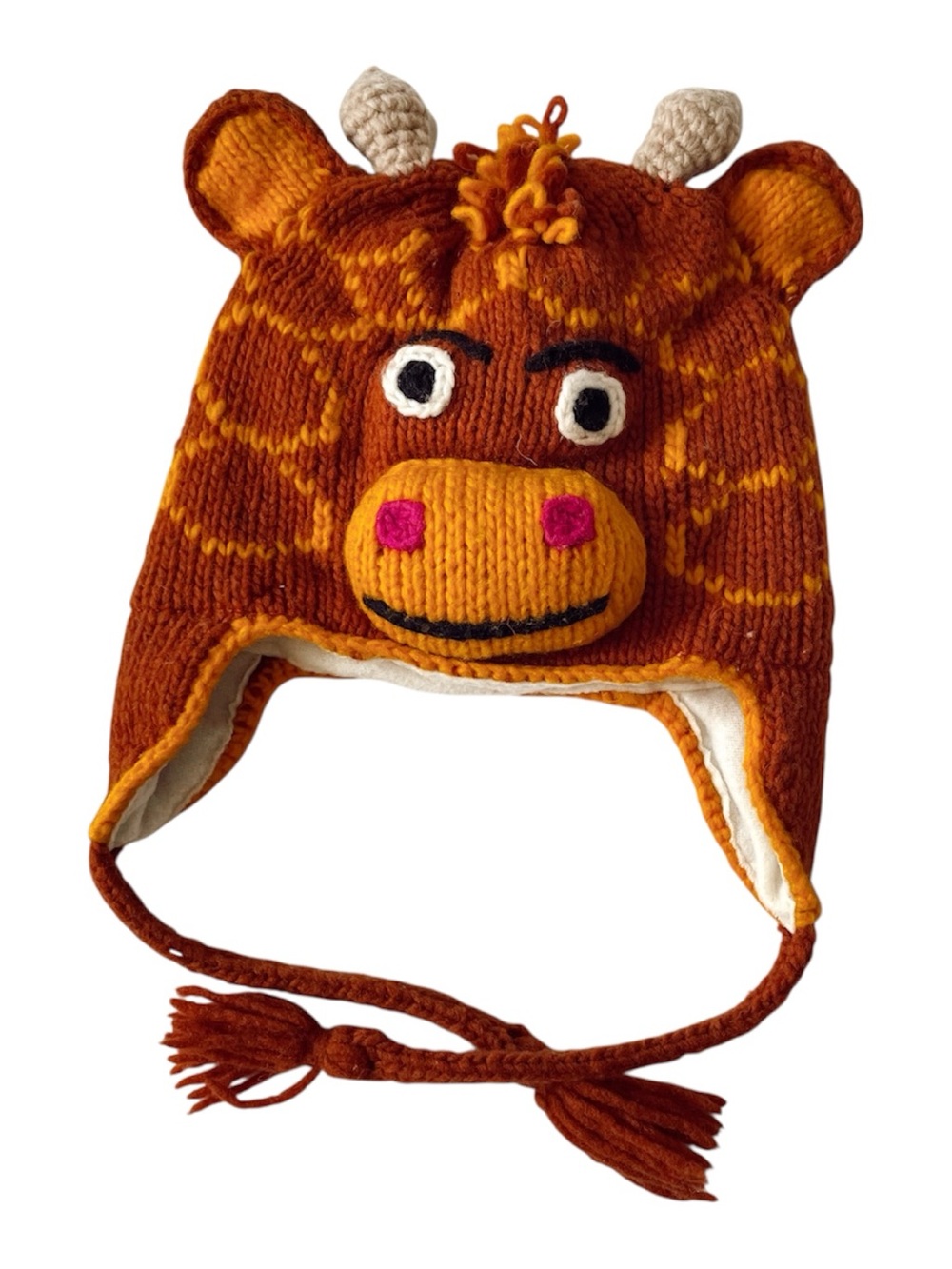 HANDMADE WOOL Hat Giraffe Ecuador Animal Winter Ski Snow